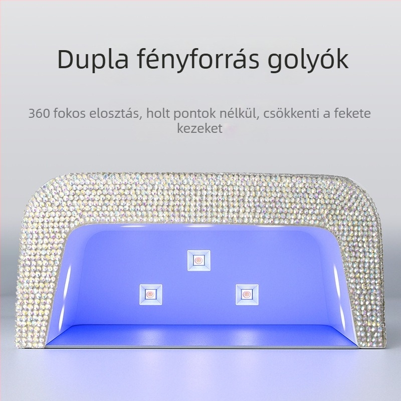 Gyémánttal díszített gyorsan száradó manikűr lámpa – UV-LED fényterápiás eszköz gel-lakhoz