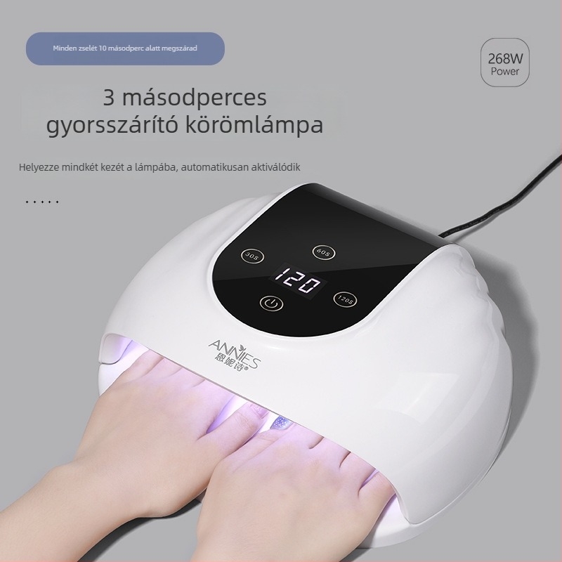 Körömlámpa 268W, LED gyógyító lámpa zselés körmökhoz, 3 másodperces gyors száradás, modell 19S PLUS