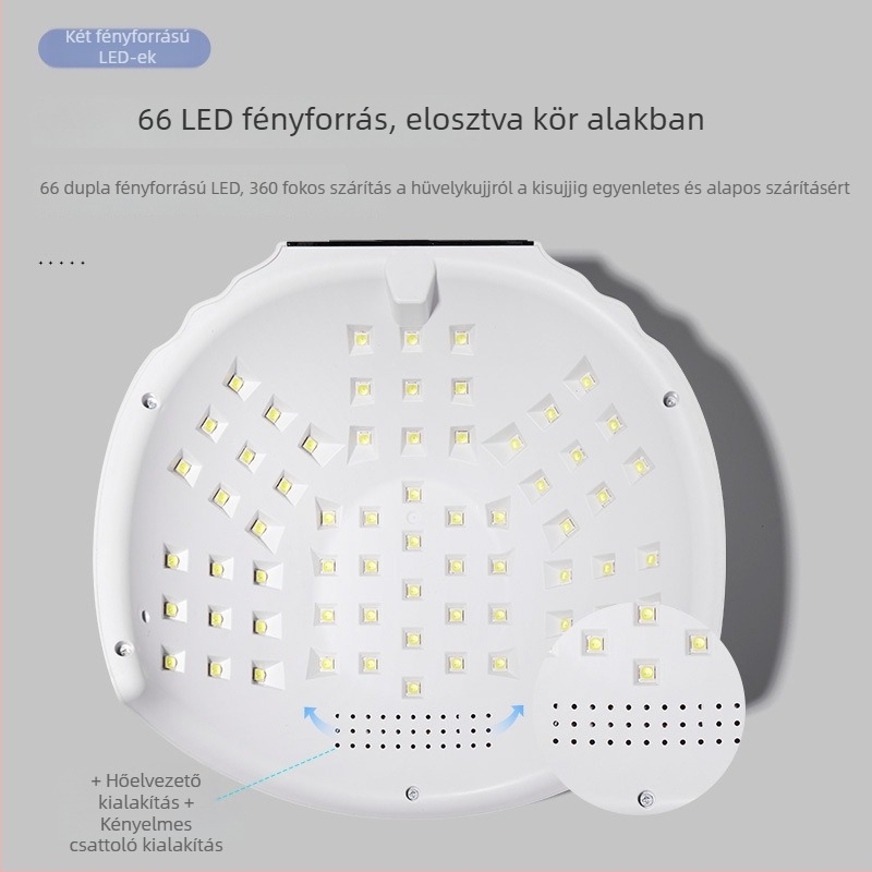 Körömlámpa 268W, LED gyógyító lámpa zselés körmökhoz, 3 másodperces gyors száradás, modell 19S PLUS