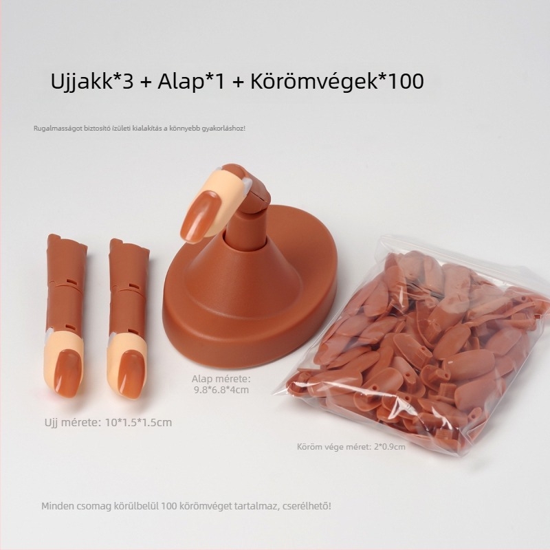 Manikűr gyakorló kéz Modell mozgatható ujjak ízületekkel — köröm gyakorló készlet, 182 g