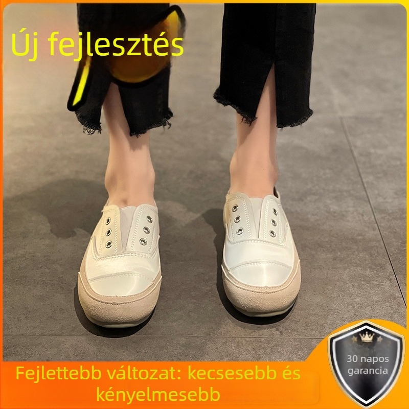 Női szatén slip-on sportcipő, alacsony profil, PU talpbetét, gumírozott talp, 3–5 cm lapos sarok
