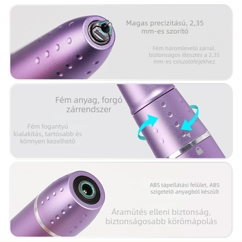 Cloud Diamond Elektromos manikűrcsiszológép, tölthető, professzionális előkezelés és exfoliáló eszköz