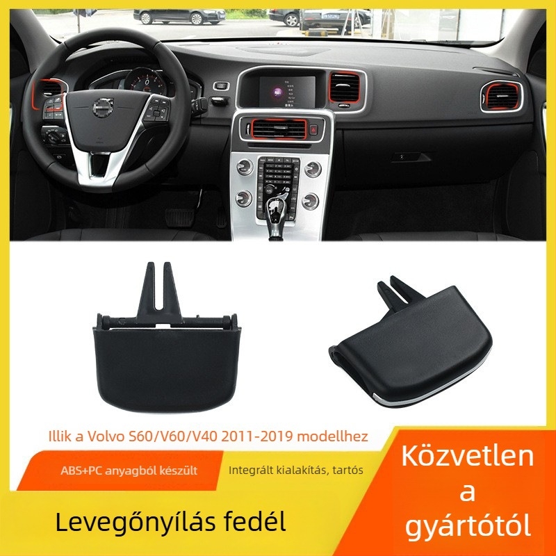 Volvo V40/V60/S60 ABS autóipari rögzítők a légkivezetéshez, a műszerfalhoz és a központi konzolhoz, Snap-on szerelés