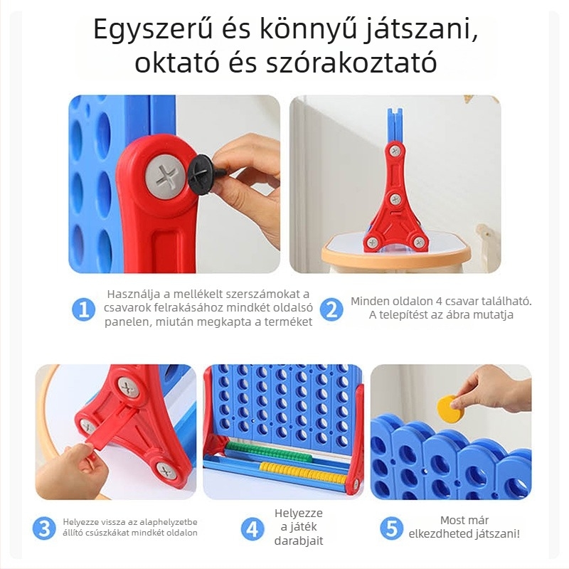 3D Négy a sorban – Asztali játék, Beltéri/Kültéri, Oktató játék 4–6 éveseknek, Anyag HDPE/HDPP