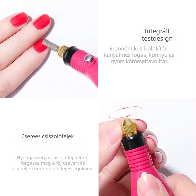 USB mini hordozható elektromos körömcsiszoló toll formájú készlet a halott bőr eltávolítására és körmök fényesítésére (Model USB, 266 g)
