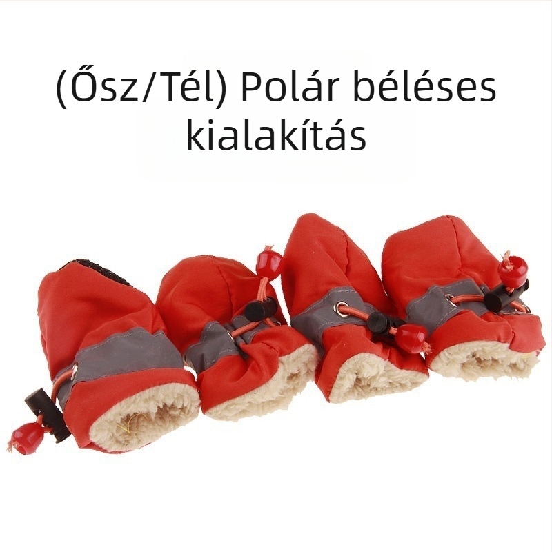 Minden évszakra használható puha talpú kutyacipő, csúszásgátló és esés elleni védelemmel, kis testű fajták számára (vízálló, meleg, kopásálló)