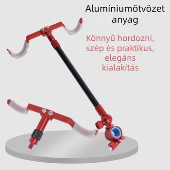 Alumíniumötvözet horgászbot tartó, két bottal, két fej, hátsó akasztóval, Fort modell