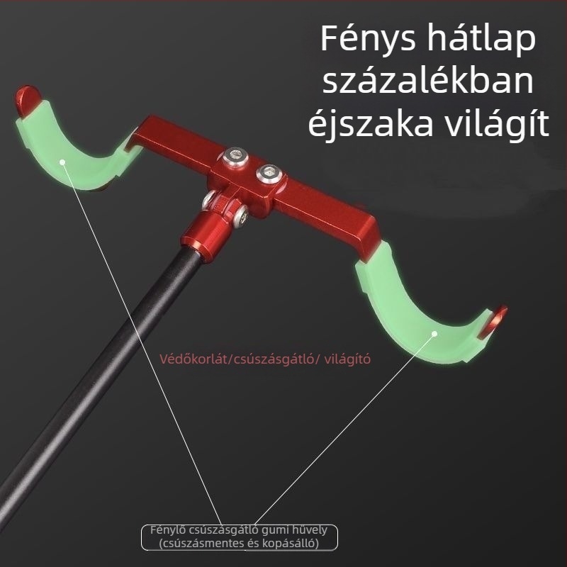 Alumíniumötvözet horgászbot tartó, két bottal, két fej, hátsó akasztóval, Fort modell