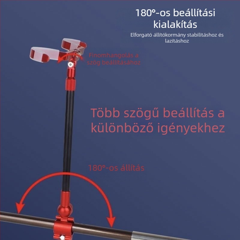 Alumíniumötvözet horgászbot tartó, két bottal, két fej, hátsó akasztóval, Fort modell