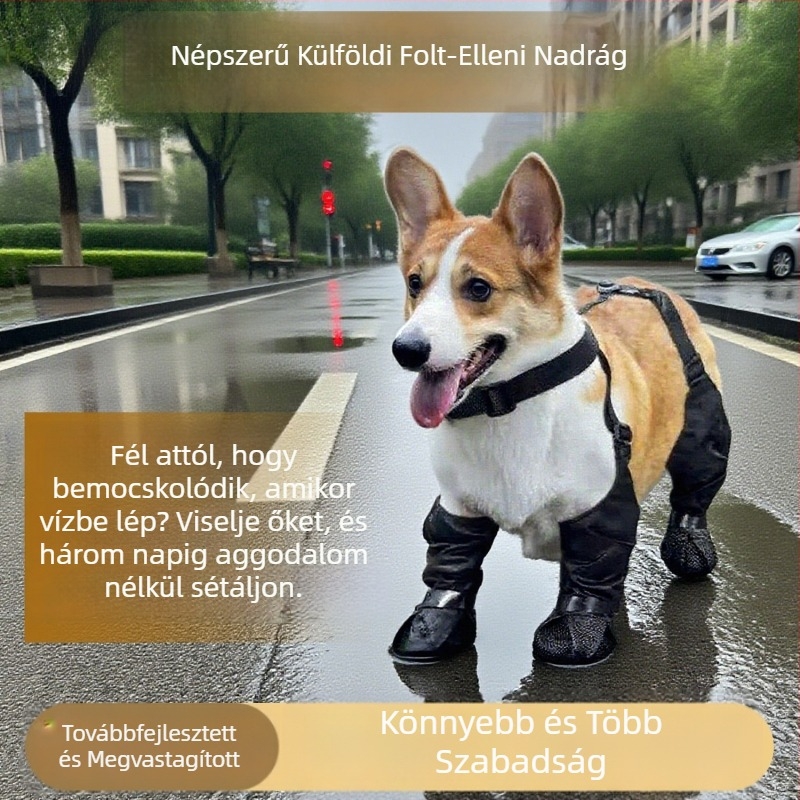 Minden évszakra tervezett vízálló, csúszásmentes kutyacipő kültéri sétákhoz, szennyeződésálló lábvédelme, modell GL