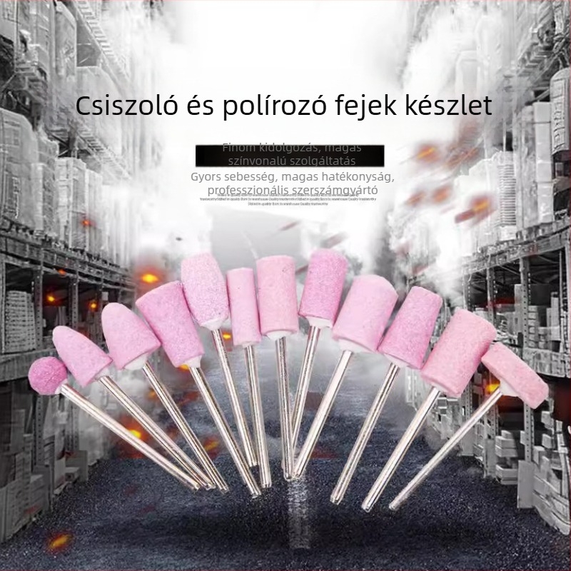 12 fejű csiszoló készlet manikűrhöz: polírozás, körömlakk eltávolítás és holt bőr eltávolítása