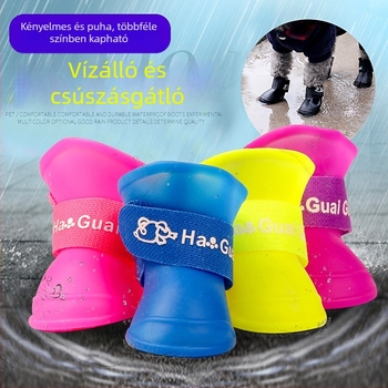 Kutyák esőcsizmái puha talppal, csúszásmentes, vízálló kiskutyáknak, Velcro-zárás