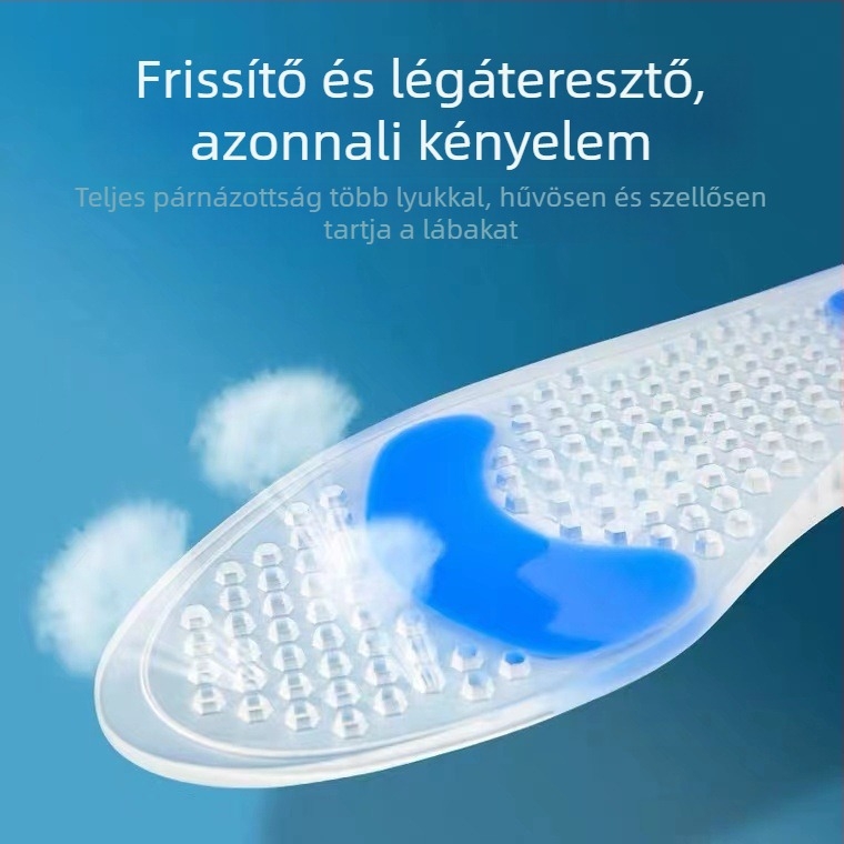 Szilikon sporttalp – nyári, könnyű, légáteresztő, méhsejt mintázatú, magasságot növelő, vastag talp.