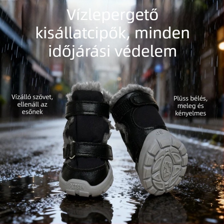 Camelot kutyacipő — téli meleg, csúszásmentes, kis testű kutyáknak (Teddy, Bichon Frisé)