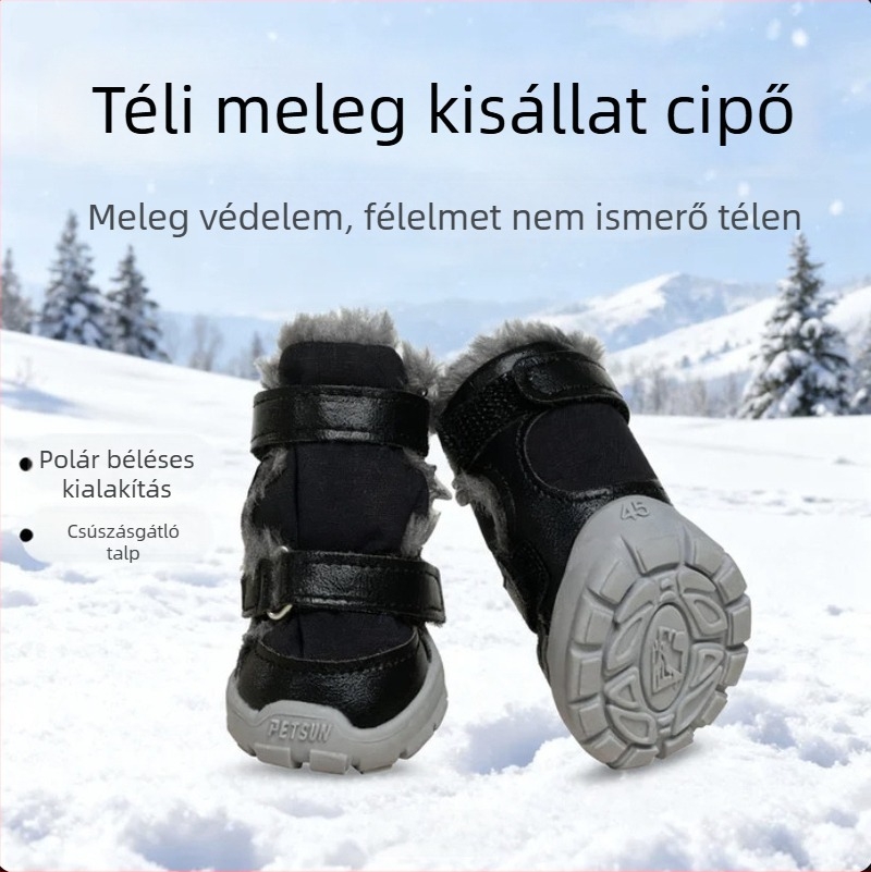 Camelot kutyacipő — téli meleg, csúszásmentes, kis testű kutyáknak (Teddy, Bichon Frisé)