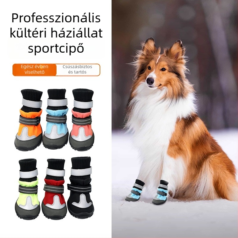 Kutyapapucs minden évszakra, kötött anyagból, csúszásmentes, kopásálló, fröccsenő víz elleni védelem