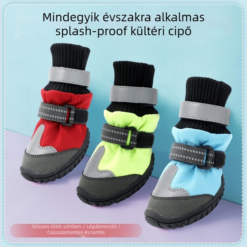 Kutyapapucs minden évszakra, kötött anyagból, csúszásmentes, kopásálló, fröccsenő víz elleni védelem