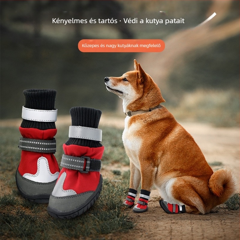 Kutyapapucs minden évszakra, kötött anyagból, csúszásmentes, kopásálló, fröccsenő víz elleni védelem