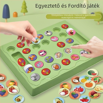 Kétfős Flip Chess puzzle – Műanyagból készült családi társasjáték, fejleszti a logikát és a kéz-szem koordinációt