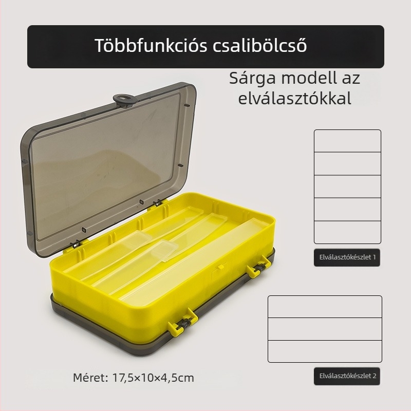 SEELUCKER Kétszintes CSALI DOBOZ Horgászathoz — Polipropilén, Többfunkciós Tároló Minnow Puha Csalik és Kiegészítők számára