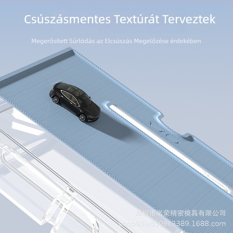 Nuorong Autó belső tároló doboz – ABS+TPU, Modell 001, kompatibil a 2024-es Tesla Model 3 középkonzol tálcájával és kartámasz tárolásával