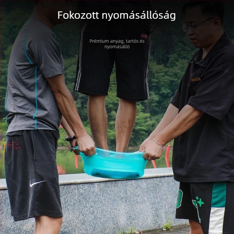 Camper Összehajtható csalikatál kempingezéshez, vastag ABS anyagú hordozható tál mágneses