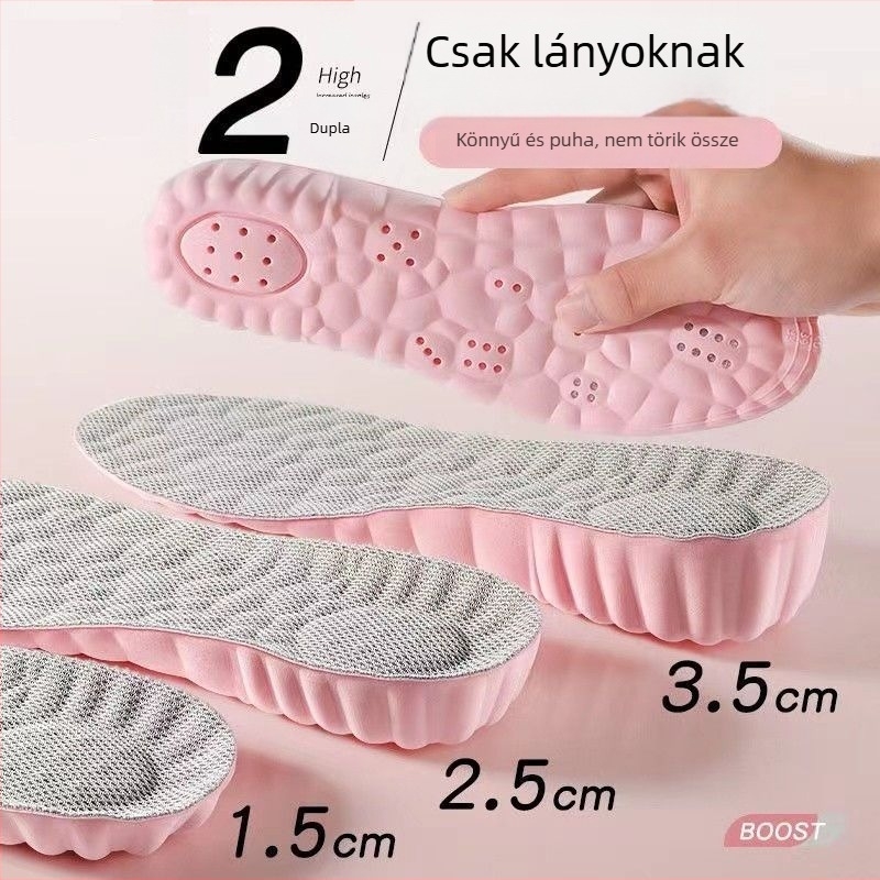 Női magasságot növelő talpbetét, rejtett belső emelő, nedvszívó, szagellenálló, ütéscsillapító, Martin csizmákhoz