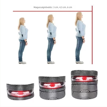 Magasságot növelő félbetét talp, modell M979, anyag Velvet TPU, uniszex, sportcipőkhez, bőr és hétköznapi cipőkhöz