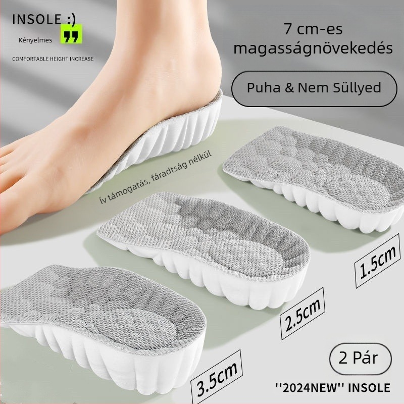 Magasságot növelő fél talptámasz – láthatatlan, kemény párnázás, PU anyag, uniszex