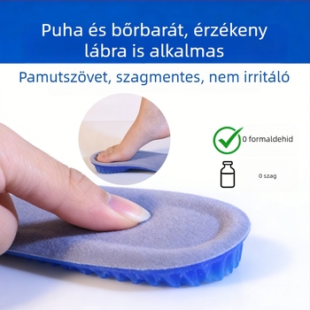 Silikonból készült magasságot növelő talpbetét, uniszex, puha, kétszer rétegű, láthatatlan fél talpbetét méhsejt mintázattal, ütéscsillapítással