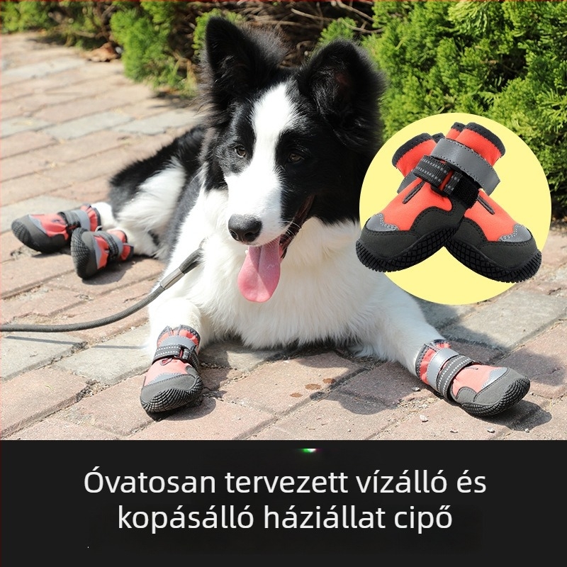 Kutyák kültéri cipői - gumitalpú (vízálló, csúszásmentes, kopásálló, meleg, fényvisszaverő)