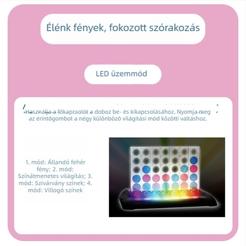Fényhatású háromdimenziós Négy a sorban sakk-típusú asztali játék, oktató családi társasjáték, szülő-gyermek interakcióval és a gondolkodás fejlesztésével