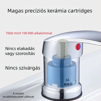 Hajszalon hajmosóágyhoz meleg- és hidegvíz keverő szelep – kerámia korongos, réz test, asztali szerelés, egylyukas kivitel