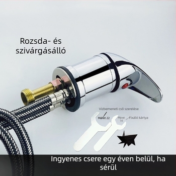 Hajszalon hajmosóágyhoz meleg- és hidegvíz keverő szelep – kerámia korongos, réz test, asztali szerelés, egylyukas kivitel