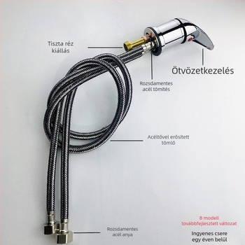 Hajszalon hajmosóágyhoz meleg- és hidegvíz keverő szelep – kerámia korongos, réz test, asztali szerelés, egylyukas kivitel