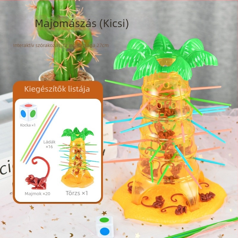 Asztali játék majmok felmásznak a fára — oktató, interaktív, többjátékos gyerekeknek, műanyagból, 4–14 éveseknek, 3C tanúsítvány, modell XJBB