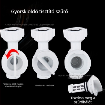 WC bemeneti cső szűrőegység - műanyag, levehető tisztító szűrő, 4-es menetes csatlakozás, márka hjsn