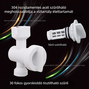 WC bemeneti cső szűrőegység - műanyag, levehető tisztító szűrő, 4-es menetes csatlakozás, márka hjsn