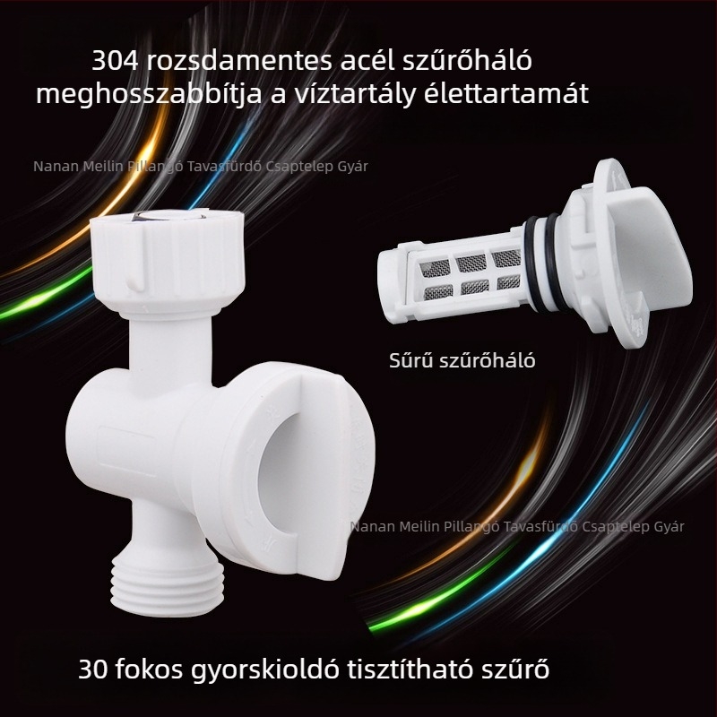 WC bemeneti cső szűrőegység - műanyag, levehető tisztító szűrő, 4-es menetes csatlakozás, márka hjsn
