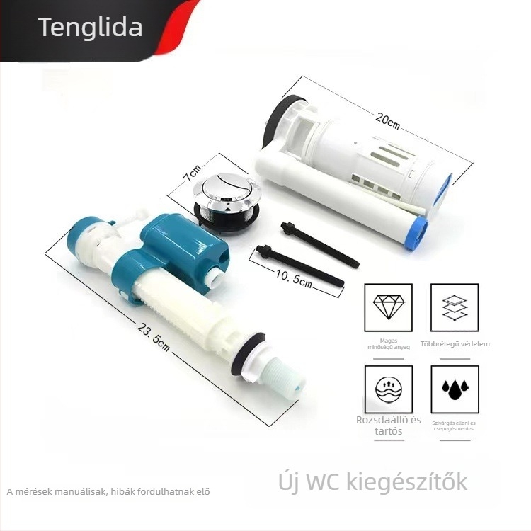 WC tartály vízbevezető csatlakozók: ABS anyag, Tenglida márka, kézi működtetésű beömlő szelep, modern minimalista stílus
