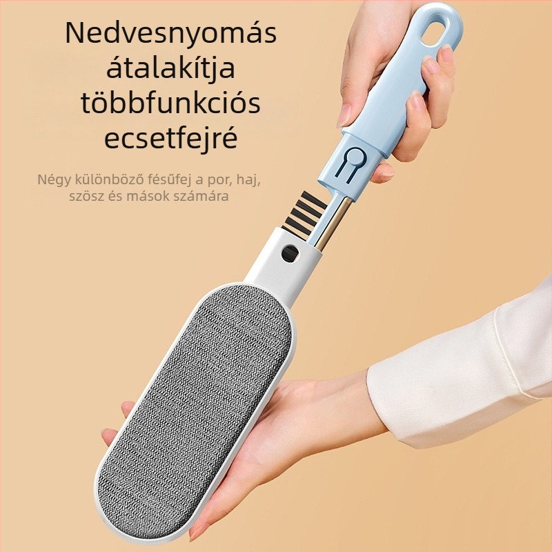 Kétsárnyú elektrosztatikus szöszmentesítő kefefej lepedőkhöz és takarókhoz, ruházathoz és kasmírs kabátokhoz — műanyagból, debütált 2021 télen.