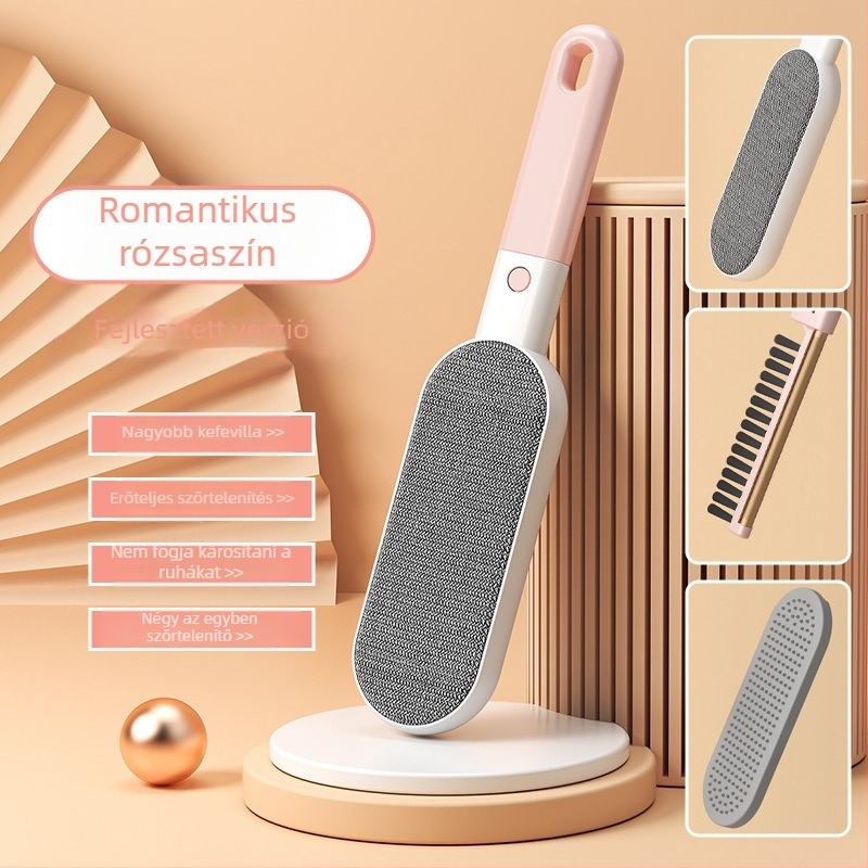 Kétsárnyú elektrosztatikus szöszmentesítő kefefej lepedőkhöz és takarókhoz, ruházathoz és kasmírs kabátokhoz — műanyagból, debütált 2021 télen.