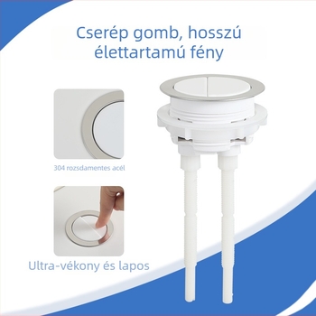 WC tartály kiegészítők — univerzális, dupla öblítés, kerámiából készült öblítő gomb, kerek forma, modern, egyszerű stílus