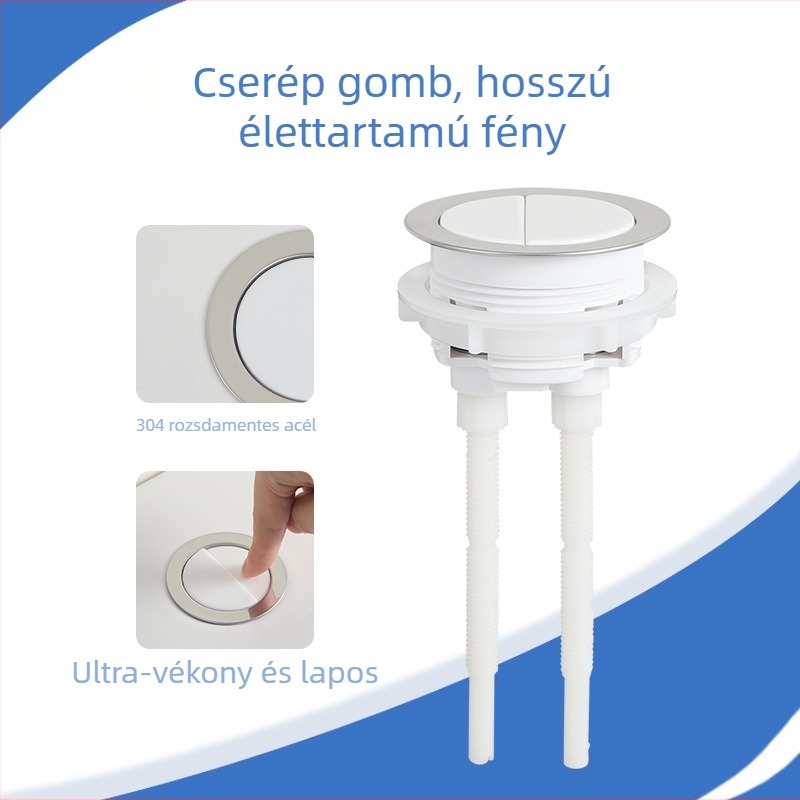 WC tartály kiegészítők — univerzális, dupla öblítés, kerámiából készült öblítő gomb, kerek forma, modern, egyszerű stílus