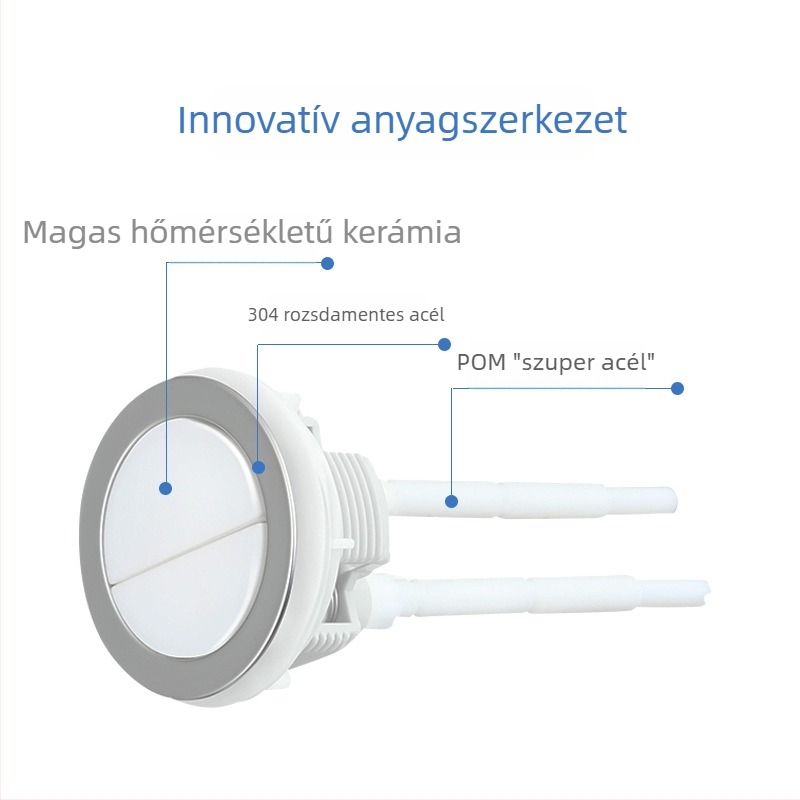 WC tartály kiegészítők — univerzális, dupla öblítés, kerámiából készült öblítő gomb, kerek forma, modern, egyszerű stílus
