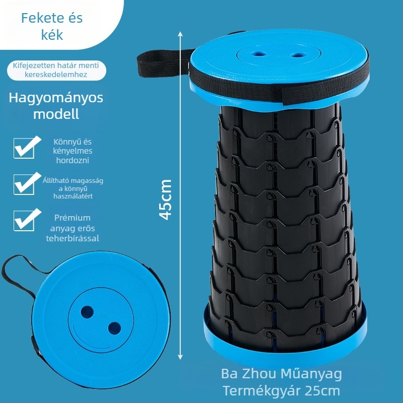 Teleszkópos összecsukható ülőke 3. generáció - PP anyag, összecsukható kivitel, kategória: összecsukható asztalok és székek