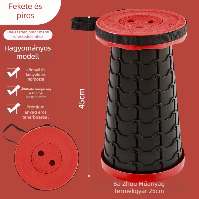 Teleszkópos összecsukható ülőke 3. generáció - PP anyag, összecsukható kivitel, kategória: összecsukható asztalok és székek