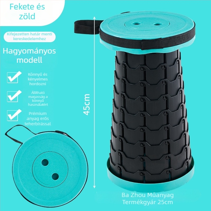 Teleszkópos összecsukható ülőke 3. generáció - PP anyag, összecsukható kivitel, kategória: összecsukható asztalok és székek