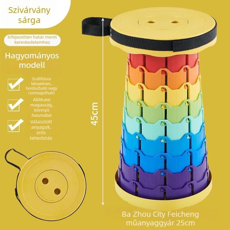 Teleszkópos összecsukható ülőke 3. generáció - PP anyag, összecsukható kivitel, kategória: összecsukható asztalok és székek