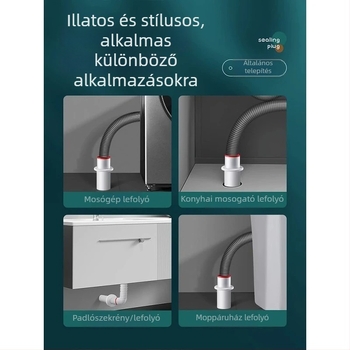 PP szagzáró dugó mosogató- és fürdőszobai csatornához — anti-szag, visszafolyás elleni védelem, csődezodoráló modell, univerzálisan illeszkedik a csövekhez